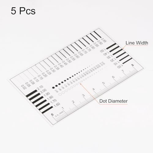 HARFINGTON 5pcs High Precision SEC Size Estimation Chart 8cm Covered Transparency Flaw Detection Film Ruler for Diameter and Line Width Defects Measuring - Image 3