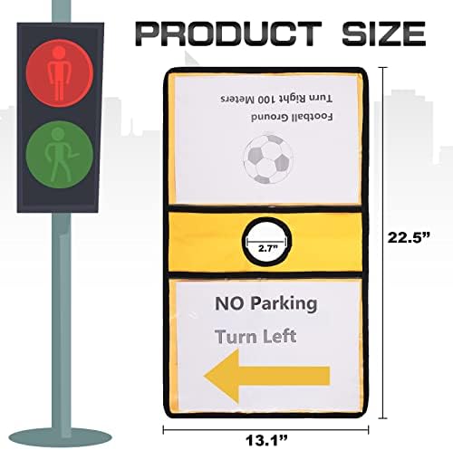 Amylove Set of 12 Traffic Cone Sleeve with Pockets, Yellow - Image 2