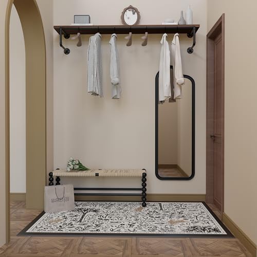 Clothes Rack 60in, Wall Mounted Garment Racks with Real Walnut Wood Shelf, Heavy Duty Hanging Clothes Rack, Multi-Purpose Hanging Rod, Space-Saving Closet Storage - Image 5