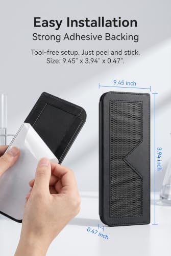 Car Seat Gap Filler Organizer, PU Leather Side Storage Pouch for Phone Keys Cards, Anti Scratch Console Pocket with Self Adhesive, Universal Car Organizer for SUV Truck (Black) - Image 2