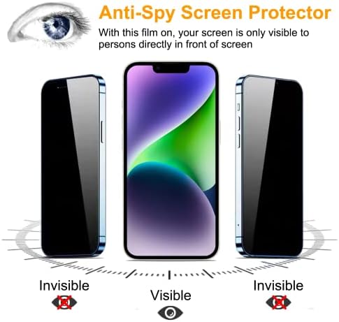 PEHAEL for iPhone 14 Privacy Screen Protector+Camera Lens Protector - Image 4