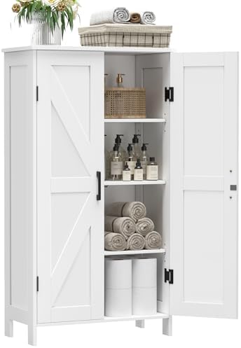 Homleke 43.3" H Farmhouse Bathroom Storage Cabinet with Adjustable Shelves by Homleke