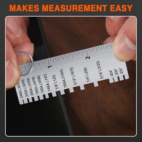 ZeeDix 2 PCS Metal Thickness Gauge Portable Steel Thickness Gauge Metal GaugeThickness Tool, Stainless Steel Plated Size Inspection Tool Welding Material Steel Gauge - Image 5