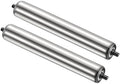 PATIKIL Conveyor Roller 3.5" Diameter 22" Length, 2 Pack Stainless Steel Transmission Replacement Part Galvanized End, Silver by PATIKIL