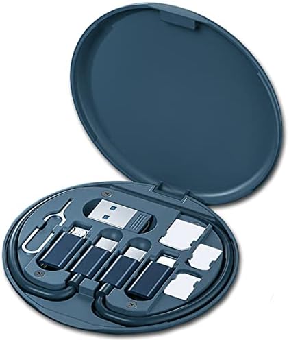 Multi USB Charging Adapter Cable Kit, USB C to iOS Adapter for Travel, Conversion Set A & USB C to Male Micro /USB C/iOS Adapter, Data Transfer, Card Storage, Tray Eject Pin, Phone Holder (blue) - Image 2