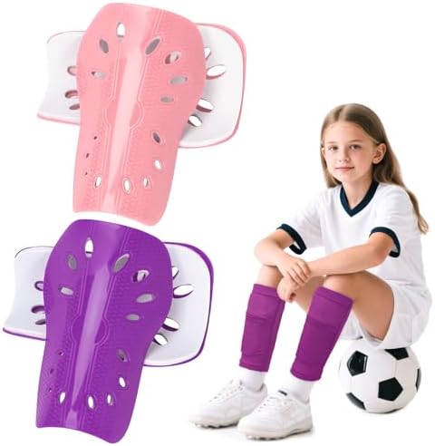 2 Pairs Shin Guards Soccer for Kids,Shin Pads Extra Lightweight Breathable Slide in Shin Guard for Football Training Match Outdoor Activities Protective Slip-in Shin Guards for Boys Girls by Unknown