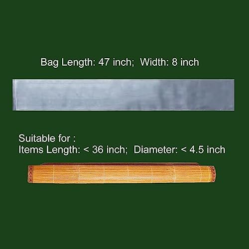 Flat Open 8 x47 Inch (20-Pack) Extra Long Plastic Sleeves, Narrow Poster Bags, Plastic Blueprint Bags Waterproof Tube for Storage Clear - Image 2