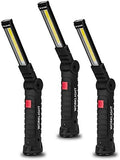 Lmaytech Gifts for Men 3Pack LED Flashlight, Rechargeable Work Lights with Magnetic Base Hook 360°Rotate and 5 Modes Bright LED Flashlight Inspection Light for Car Repair, Grill and Outdoor Use by Lmaytech