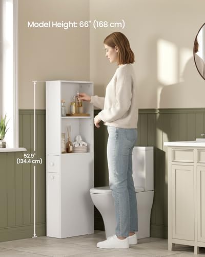 VASAGLE Slim Bathroom Storage Cabinet, Narrow Freestanding, with Drawers - Image 7