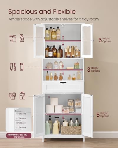 VASAGLE Storage Cabinet, Freestanding, Drawer, Open Compartments - Image 5