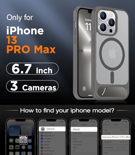 Temdan Magnetic Compatible with iPhone 13 Pro Max Case, [Built-in Invisible Kickstand][Compatible with MagSafe] [Military Grade Shockproof] Slim Translucent Matte Phone Case for iPhone 13 Pro Max 6.7" - Image 2