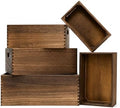 5 Pack Wooden Crates for Display Nesting Wood Crate for Storage with Handle by BOYMCOWBOYHOMEDECOR