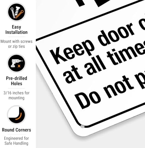 Keep Door Closed at All Times Do Not Prop Open Sign, ANSI Notice Sign, - Image 2