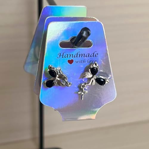 210 PCS Bracelet Holographic Display Cards Sturdy Necklace Holder Cards Self Adhesive Jewelry Packaging Selling Card for Small Business of Keychain Earring Hair Band and Scrunchies Hanging - Image 6