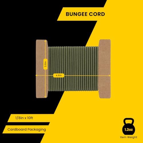 Brotree Bungee Cords 1/8" x 10ft Elastic Shock Cord 100% Stretch Cord - Image 2
