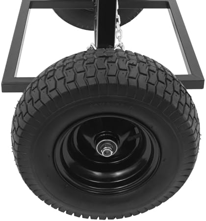 ATV Log Skidding Arch, 24" Dia Steel Log Dolly, 1500lbs Capacity Log Dolly Skidding Holder with Chain and 16" Pneumatic Tires for Farm, Commercial Wood Transport (Black, 1600lbs Capacity) - Image 5