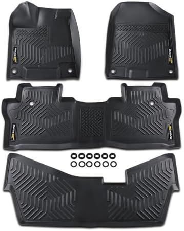 G-PLUS TPE Floor Mats Fit Honda Pilot 8 Passenger 2016-2022,4PCS by G-PLUS