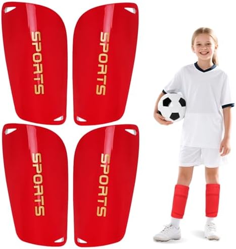 Kids Soccer Shin Guards 2 Pairs Slip-in Youth Shin Pads for Boys Girls, Lightweight PP+EVA Soccer Protective Gear Fits with Shin Guard Sleeves(not Included), Toddler to Teen Sizes Multiple Colors by Unknown