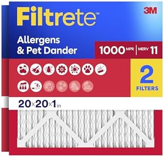 Filtrete 20x20x1 Air Filter, MERV 11, MPR 1000, 2 HVAC Filters by Filtrete