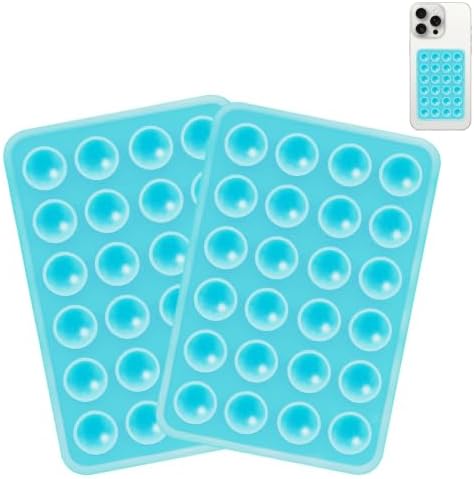 Giumel 2PCS Silicone Suction Phone Case Mount,Non Slip Suction Cup, Hands-Free Phone Accessories Holder for Selfies and Videos,Silicone Adhesive Stand Sticky for Cell Phone Sky Blue by Giumel