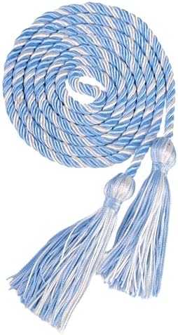Graduation Honor Cords, 68" Long (Sky Blue/White) by UIALECG