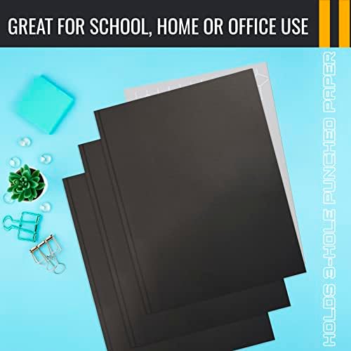 Better Office Products Black Paper 2 Pocket Folders with Prongs, 50 Pack, Matte Texture, Letter Size Paper Folders, 50 Pack, with 3 Metal Prong Fastener Clips, Black - Image 6