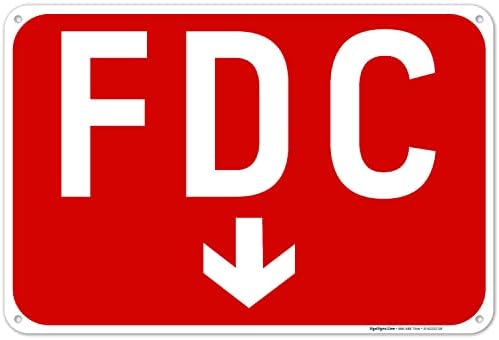 FDC Down Arrow Sign, Red Background, by SigoSigns