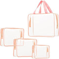 4Pcs Crystal Clear PVC Travel Toiletry Bag Kit for Women Men, Cosmetic Bags by ROYBENS
