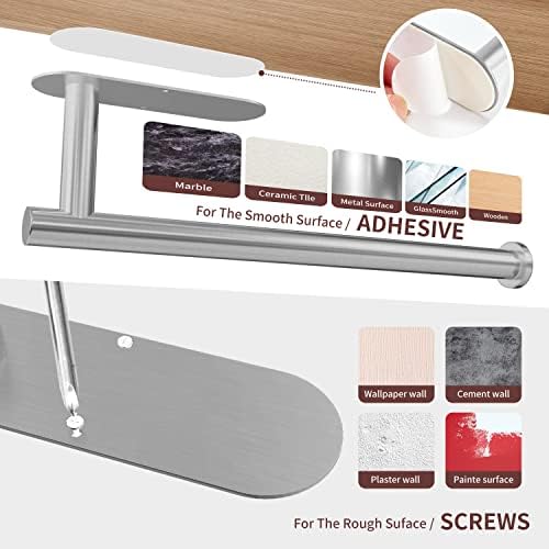 DEKAVA Paper Towel Holder Under Cabinet Wall Mount for Kitchen Paper Towel - Image 6