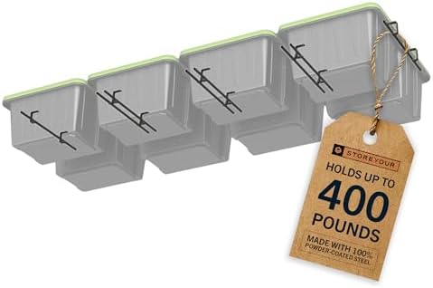 StoreYourBoard Ceiling Tote Storage Rails, Capacity for 8 Bins, Hold 400 lb by StoreYourBoard
