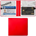 Ziciner Car Registration and Insurance Holder, 5.2"× 4.7" Premium Auto Glove Box Organizer with Closure, Essential Vehicle Document Holder for Card, Driver License (Red) by Ziciner