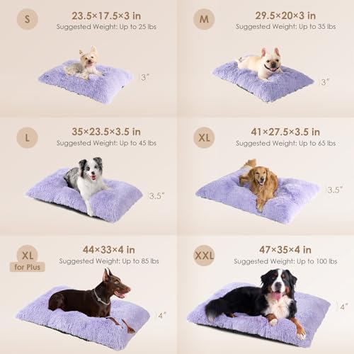EHEYCIGA Fluffy Dog Crate Bed for Small Dogs, Plush Crate Pad, Purple - Image 3