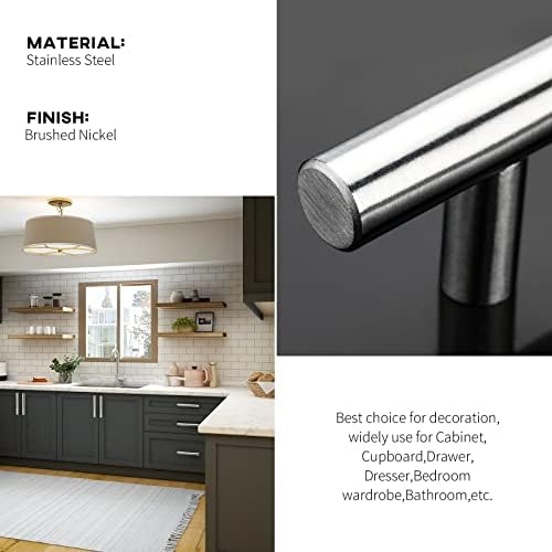 homdiy (35Pack) Brushed Nickel Cabinet Pulls - 7-1/2in Hole Centers Pulls Stainless Steel Kitchen Cabinet Handles Modern Drawer Pulls for Dresser Drawer Pulls - Image 4