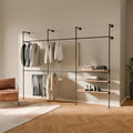 pamo Wall Mounted Clothing Rack with Oak Sheves – 117" W × 87" H, 1014 lbs by pamo