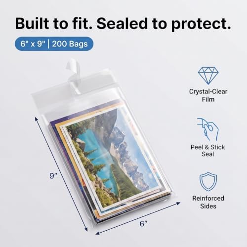 6" X 9" Self-Sealing Cellophane Bags (200 Count) Clear - Image 2