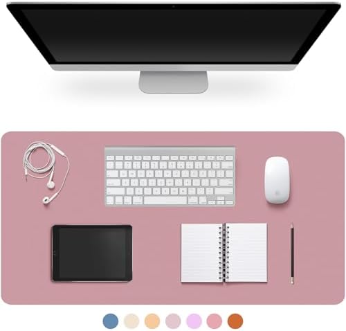 Leather Desk Pad Protector,Non-Slip Desk Pad(Purple Pink, 23.6" x 13.7") by CADONO