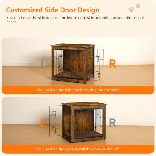 DWANTON 27" Dog Crate Furniture, Dog Kennel Indoor, with Waterproof Cushion - Image 3