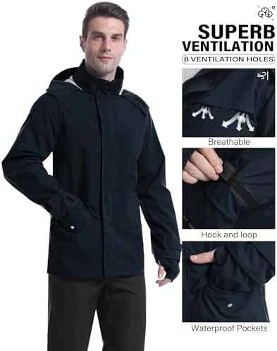 iCreek Rain Suit Waterproof Breathable Lightweight 2-Piece Rain Gear Unisex - Image 2