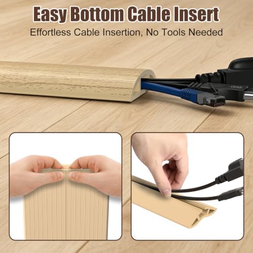Eapele Floor Cord Cover 10ft Cord Covers for Wires on Floor, Heavy Duty Extension Cord Cover, Rubber Floor Cable Cover, Prevent Trip Hazard for Sidewalk Home Office Outdoor or Indoor Settings - Image 4