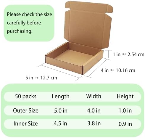 5x4x1 inch Small Shipping Boxes 50 Pack, Brown Corrugated Cardboard Mailers - Image 5