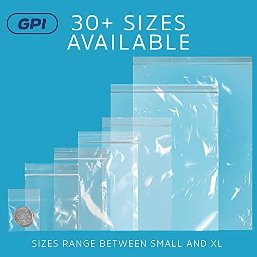 5"x8" Zip Bags, 100 Pack, 2 Mil, Reclosable, for Storage, GPI - Image 7
