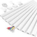 Delamu Cord Hider, 142in Cable Hider, Cord Covers for 3-4 Wires on Wall, Wire Covers for Cords, Wire Hiders for TV on Wall, Easier Setup Cable Cover Cable Management, W1.18 H0.63in, White by DELAMU