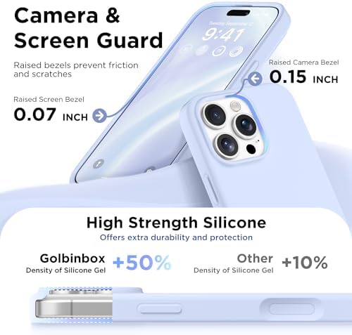 GolbinBox Magnetic for iPhone 16 Pro Case, Silicone Cover, Cyan Purple - Image 5