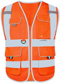 HYCOPROT High Visibility Safety Vest Hi Vis Reflective Construction Vests with Pockets for Men Women,Meets ANSI/ISEA Standard by HYCOPROT