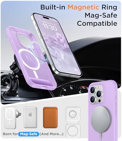 Temdan Magnetic Compatible with iPhone 15 Pro Max Case, [Built-in Invisible Kickstand][Compatible with MagSafe][Military Grade Shockproof] Slim Translucent Matte Phone Case for iPhone 15 Pro Max 6.7" - Image 5