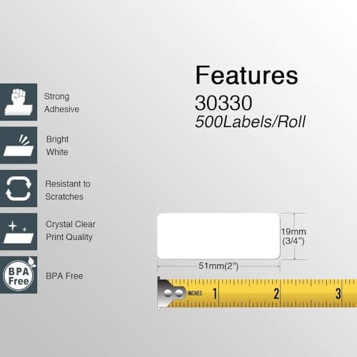 BETCKEY - Replace for DYMO 30330 (3/4" x 2") Multipurpose Labels,[10 Rolls] - Image 3
