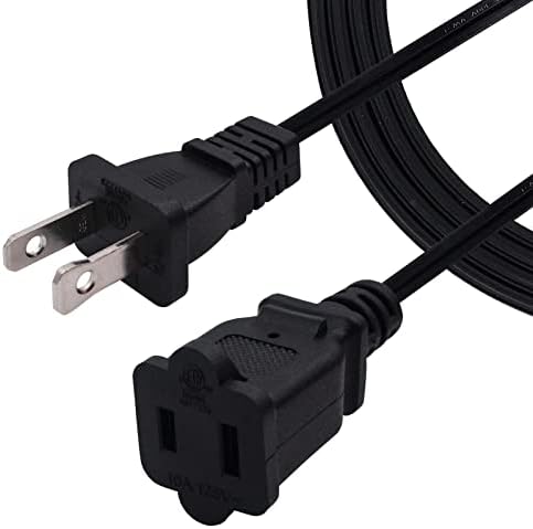 5ft Extension Cord,2 Prong Small and Thin Extension Cords,Male/Female for NEMA 1-15P to NEMA 1-15R Short Extension Cord Indoor (1, Black 5ft) - Image 4