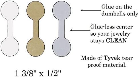 1000 Pieces Jewelry Repair, Price and Indentification Tags/Tyvek Self Adhesive Rectangle/Dumbbell/Barbell Jewelry Price Tags (Rectangle - 44 x 12mm, Gold) - Image 7