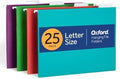 Oxford Hanging File Folders, 25 Pack, Letter Size (8.5" x 11"), 4 Tropical Colors, 5 Tab Positions, Includes Tabs and Inserts, Hanging Files for Office and Document Organization by Oxford