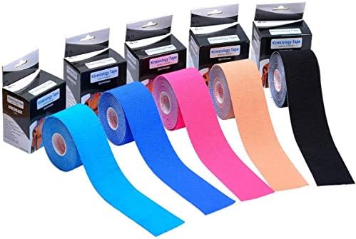Kinesiology Tape Athletic Tape Sport Tape, Lychee Supports & Protects Muscles, Waterproof and Latex Free, Breathable Elastic for Sport Activity (5 Rolls,5 Colors) by Lychee